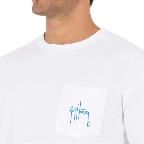 Vista 4 de Guy Harvey Billfish Collection - Camiseta de manga corta con bolsillo para hombre, PARENT