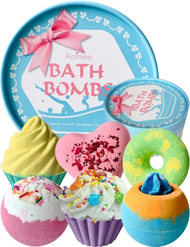 Vista 11 de Aofmee Bombas de baño para niños, 12 bombas de baño para niños con aceite esencial, 6 formas de animales y aroma afrutado, juego de regalo de spa