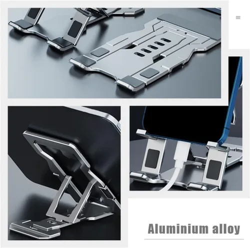 Vista 3 de Gatuida Soporte ajustable para teléfono celular, soporte para tableta, soporte plegable para teléfono móvil, soporte para teléfono de escritorio