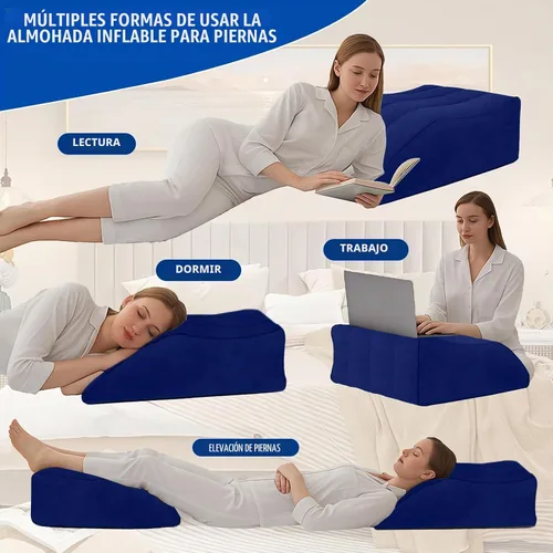 Vista 4 de Almohada de pierna inflable para después de la cirugía – Almohada de elevación de pierna para dormir de lado, hinchazón y circulación, almohada
