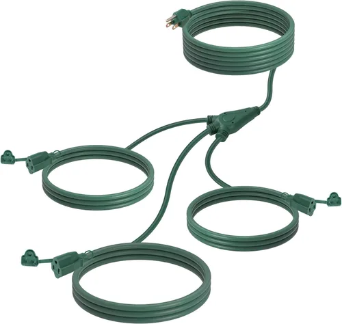 Vista 11 de EP 12 FT 16/3 SJTW - Cable de extensión para interiores, 1 a 3, divisor de Máximo 6 pies de extremo a extremo (12 pies en total) 3 clavijas