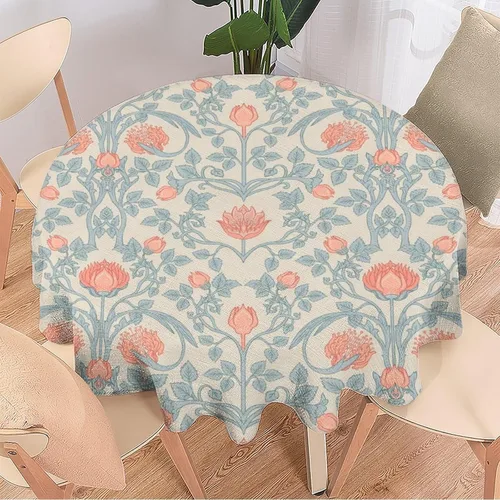 Vista 233 de Mantel Floral Retro de Pájaros, Diseño Original Bohemio William Morris Estampado Cubierta de Mesa para Hogar Picnic Fiesta Comedor Cocina William