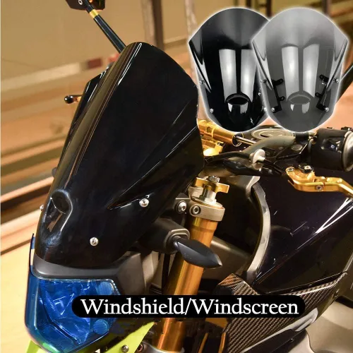Vista 5 de Parabrisas de carreras de motocicleta deflector de viento delantero compatible con Y-amaha MT09 FZ09 MT FZ 09 MT-09 MT-09 FZ-09 2013 2014 2015 2016
