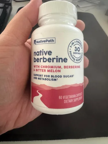 Vista 10 de NativePath Berberina HCl 500mg con cromo, 60 cápsulas