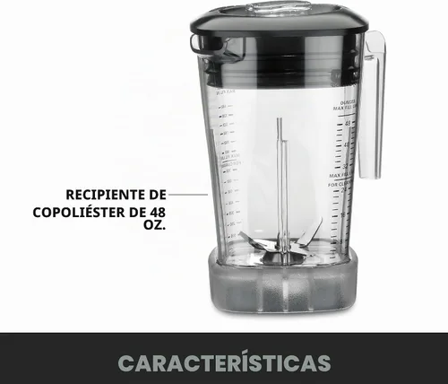 Vista 4 de Waring Licuadora comercial MX1200XTXP de 3.5 HP con controles de dial de velocidad variable y contenedor de copoliéster libre de BPA de 48 oz, 120V