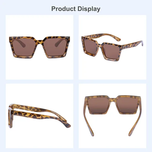 Vista 5 de COCOSAND Lentes de sol polarizados para niños, protección UV 400, retro, cuadrados, futuristas, para jóvenes, adolescentes, niños y niñas de 5 a 12