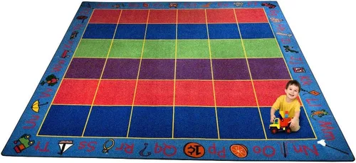 Vista 37 de KidCarpet.com ABC Rainbow - Alfombra para aula con 24 asientos, rectangular de 7 pies 6 pulgadas x 12 pies