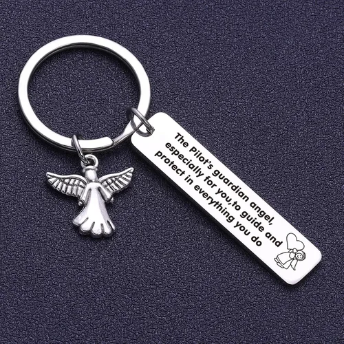 Vista 4 de RSZOTW Llavero piloto piloto de aviación, joyería para marido de viaje seguro para hermana, regalo de BFF joyería