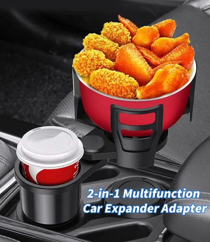 Vista 3 de Adaptador de bebida para auto 2 en 1 multifunción, expandidor de portavasos para auto con todo propósito ajustable, expandidor de portavasos