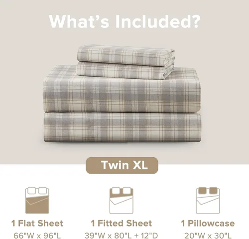 Vista 90 de Comfort Spaces Sábanas 100% Algodón Twin XL, Transpirables, Naturalmente Frescas, Sábanas de Algodón Suave con Bolsillo Elástico de 14 Pulgadas que