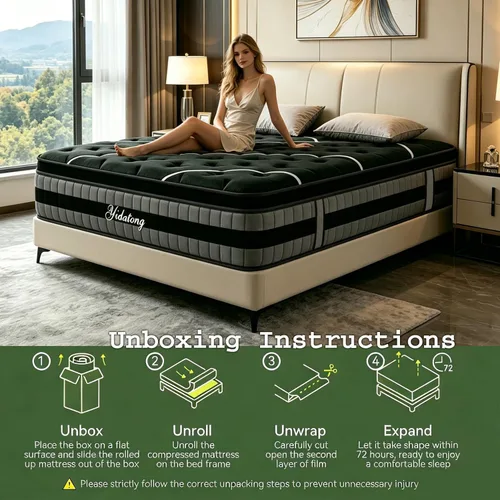 Vista 8 de Twin Mattress, 10 inch Twin Size Mattress Luxury Hybrid with Memory Foam & Pocket Springs for Dual Additional Support and Motion Isolation, Medium