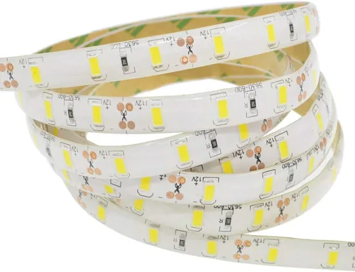 Vista 2 de Tira de luz LED de 12 V, SMD 5630 flexible, impermeable, cinta de luz de 16.4 pies para el hogar, cocina y más, color blanco 6000K