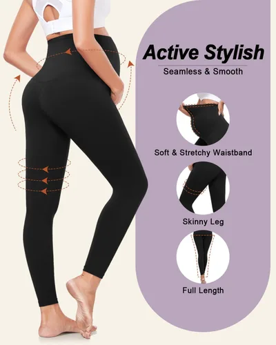 Vista 5 de yeuG Paquete de 3 leggings de maternidad para mujer, sobre el vientre, pantalones de yoga para embarazo, ropa deportiva, leggings de entrenamiento