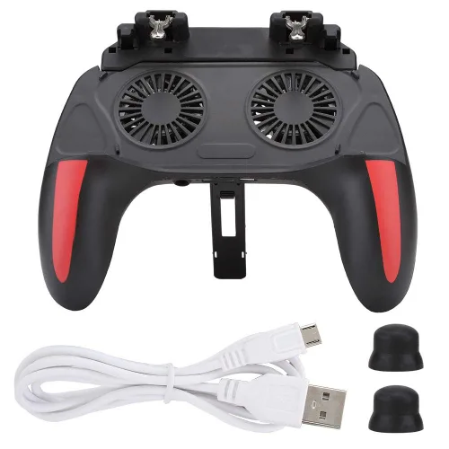 Vista 7 de Mobile Phone Game Controller PUBG Handle with Dual Cooling Fans Heat Dissipation No Noise Gamepad Handle Suitable for 4.7-6.5inch Phones
