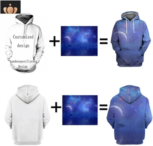 Vista 6 de ZXTXGG Suéter unisex con estampado digital 3D, ojos aterradores, cara de payaso con capucha para parejas