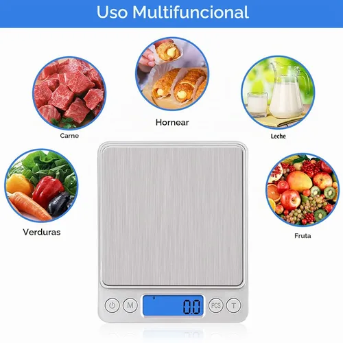 Vista 6 de UNIWEIGH Báscula digital de cocina, escala de alimentos de bolsillo de 6.6 lbs/0.00 oz, medida en gramos y onzas para pérdida de peso, cocinar