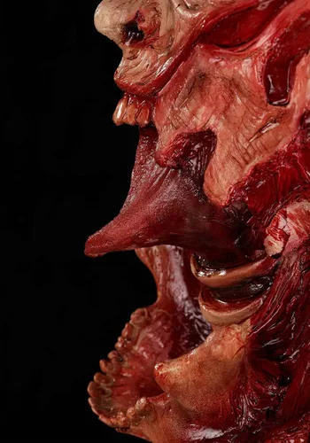 Vista 6 de Fun Costumes Máscara sin palabras para adultos Máscara de látex de Halloween con diseño moldeado, máscaras inmortales para disfraz de terror