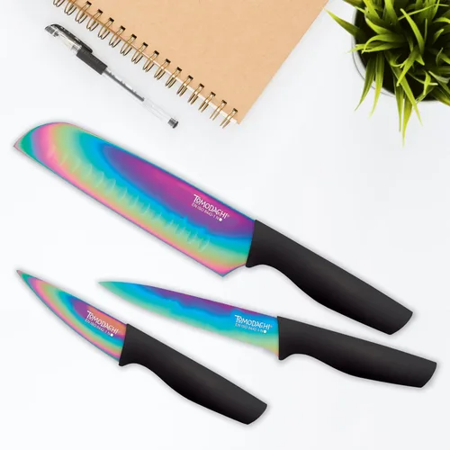 Vista 3 de Hampton Forge HMC01A656D Rainbow Titanium - Juego de cubiertos de 12 piezas - Multi