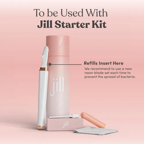 Vista 2 de Jill Dermaplane - Recambios de maquinilla de afeitar para mujer, 8 cuchillas de afeitar faciales de un solo uso para depilación facial