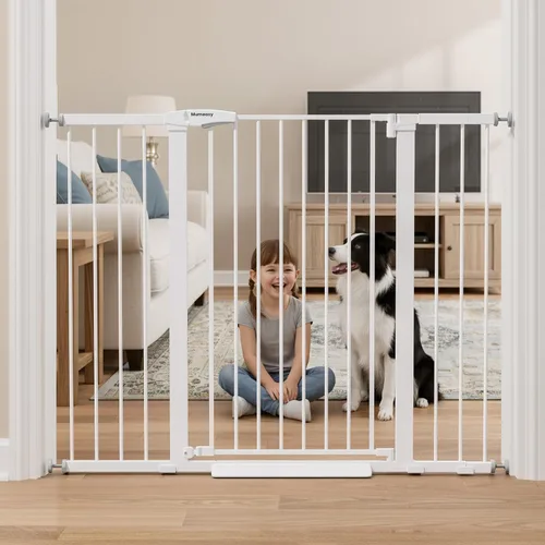 Vista 10 de Mumeasy Puerta de bebé extra ancha de 29.7 a 51 pulgadas para escaleras, puerta para perros de interior extra larga para puertas, puerta para niños