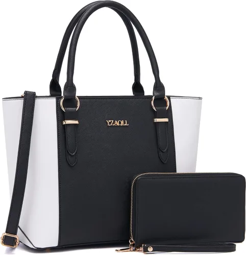 Vista 9 de YZAOLL Monederos para mujer de piel sintética mediana con bolsa de muñeca a juego