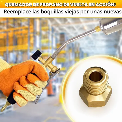 Vista 9 de ALPENKOK - Kit de orificio de propano, 10 piezas, boquilla de latón M6x0.2.953 in para parrilla