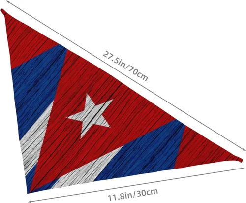 Vista 2 de Textura de madera bandera cubana perro bandana bufanda triángulo baberos accesorios mascotas gato pañuelo