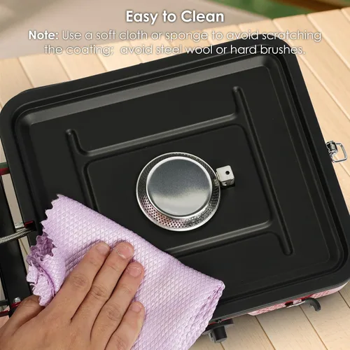 Vista 7 de RexTact Estufa de campamento de 2 quemadores con bolsa de transporte, estufa de campamento de propano plegable con 17,200 BTU para campamento