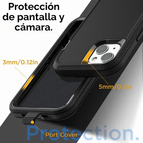 Vista 6 de AICase Funda para iPhone 14 (6.1 pulgadas) con protector de pantalla de vidrio, protección contra caídas de alta resistencia, cuerpo completo, a