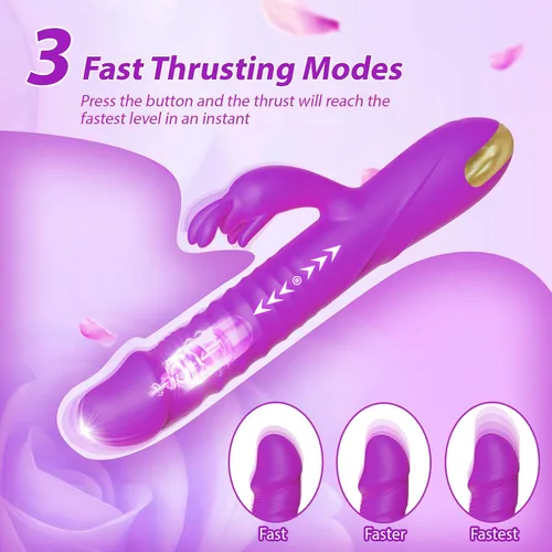 Vista 2 de SUPOLA - Vibradores de consolador con empuje, juguetes sexuales para adultos para mujeres - Juguetes sexuales, consoladores, vibrador de conejo