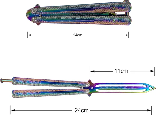 Vista 7 de Herramienta de práctica con diseño de color genial, cuchillo mariposa de entrenamiento resistente y duradero para principiantes