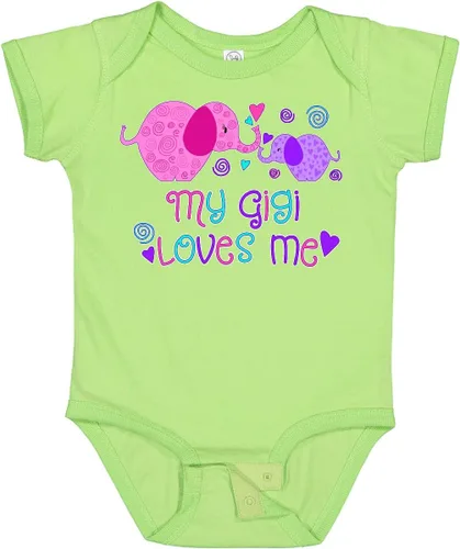 Vista 17 de inktastic My Gigi Loves Me - Body lindo de elefantes para bebé 0020 Blanco