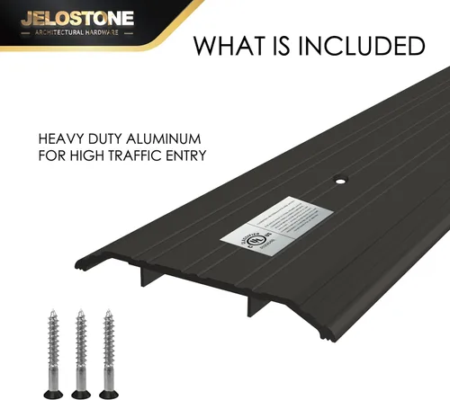 Vista 2 de Umbral de puerta comercial de aluminio para uso pesado de 5'' de ancho x 1/2'' de alto x 36'' de largo (anodizado en bronce oscuro) - ADA Accesible