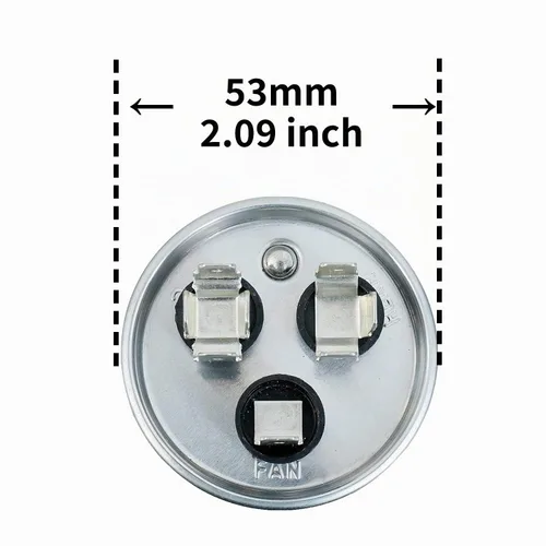 Vista 2 de BOJACK 40+5uF 40/5MFD ±6% 370V CBB65 Condensador de arranque circular de doble funcionamiento para funcionamiento de motor AC o arranque