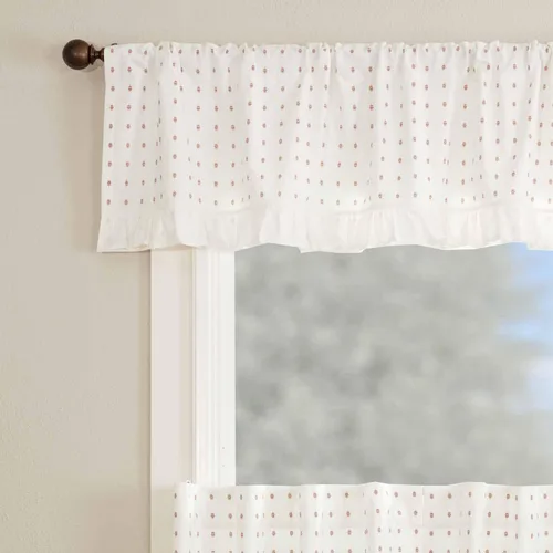 Vista 6 de Piper Classics Abigail - Cortinas para café, 24 pulgadas de largo, color blanco roto con puntos rojos