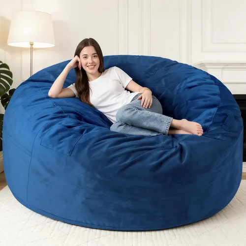 Vista 7 de Silla Puf de 2 Pies con Funda de Terciopelo Ultra Suave Sofá Puf con Espuma con Memoria Sillas Puf de Tamaño Grande Sofá Perezoso para Dormitorio