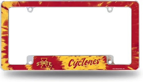 Vista 11 de Rico Industries Marco cromado de la NCAA de 12 x 6 pulgadas, marco cromado para placa de automóvil, camión, SUV