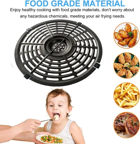 Vista 3 de ALJ Bandeja de repuesto para freidora de aire Chefman 3.7QT/3.6QT/3.5QT, revestimiento antiadherente de doble capa mejorado, sartén para freidora