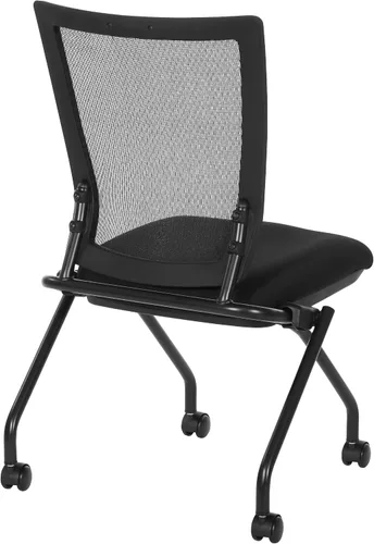 Vista 9 de Office Star 693 Series ProGrid - Sillas de oficina ergonómicas plegables con respaldo de malla con asiento acolchado grueso FreeFlex, sin brazos