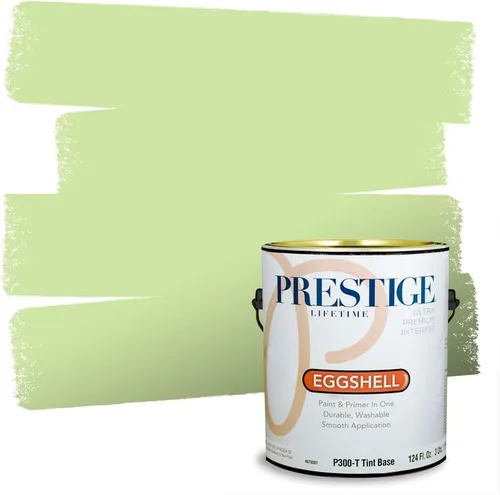 Vista 12 de PRESTIGE Pintura exterior e imprimación en uno, aloe, plano, 1 galón