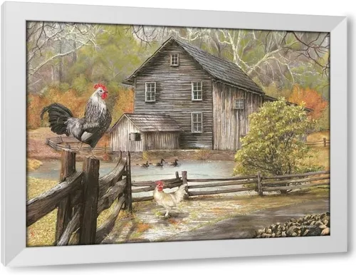 Vista 7 de ArtDirect - Wargo, Ed 18x15 Black Modern Framed Art Print Titled: Down on the Farm I