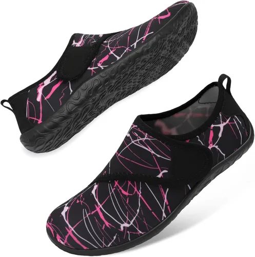 Vista 4 de JIASUQI Zapatos deportivos para senderismo y playa, zapatos acuáticos descalzos, para natación, deportes, caminar, para mujeres y hombres