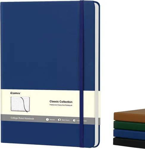 Vista 14 de COMIX Paquete de 3 cuadernos de diario rayados A4, 240 páginas, tamaño grande, 8.5 x 11 pulgadas, negro, cuadernos de tapa dura para hombres