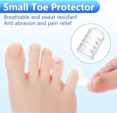 Vista 3 de Protector de Dedos del Pie de Silicona Antifricción, Protectores de Dedos del Pie de Gel Transpirables Cubiertas para Dedos del Pie, Protectores
