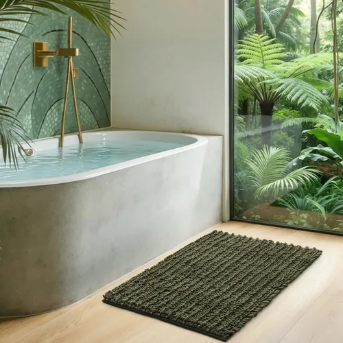 Vista 2 de DEXI - Alfombra de baño de 16 x 24 pulgadas, super suave y gruesa de felpilla absorbente, antideslizante, lavable a máquina, de microfibra esponjosa