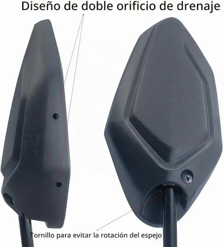 Vista 5 de MAMIKO Espejos Universales para Motocicleta, Espejo Lateral Retrovisor Convexo de Manillar con Perno de Elevación M8 M10, Compatible con Bicicleta