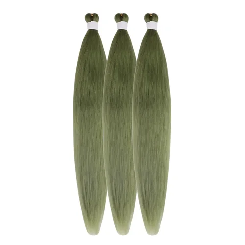 Vista 35 de Pelo corto negro trenzado preestirado de 14 pulgadas para trenzas sin nudos, pelo sintético 1B trenzado para trenzas Bob Box