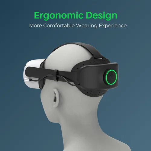 Vista 8 de BUSQUEDA Elite Strap with Battery for Oculus Quest 2, 8000mAh Extend 7hrs Playtime,Fast Charging VR Power,Counter Balance&Adjustable Head Strap for