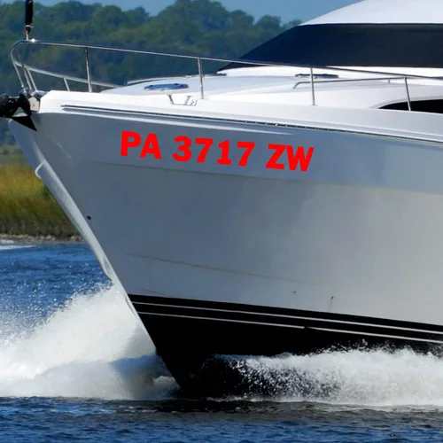 Vista 5 de VWAQ Juego de 2 calcomanías personalizadas para barco, números y letras de registro - CVD6 (verde lima)