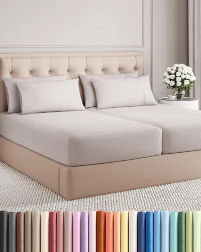 Vista 183 de Juego de sábanas Twin de 4 piezas - Cómodo, transpirable y refrescante - Juego de ropa de cama de lujo de hotel ultrasuave con bolsillos profundos